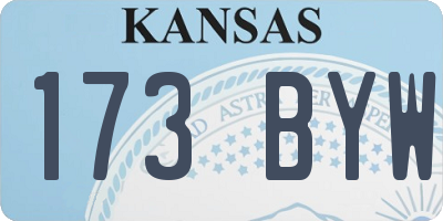 KS license plate 173BYW