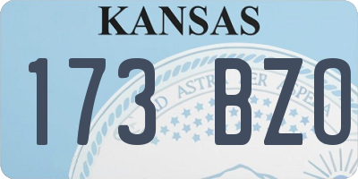 KS license plate 173BZO
