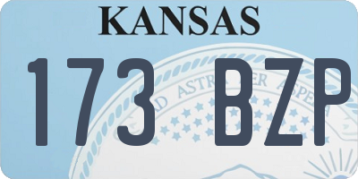KS license plate 173BZP