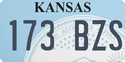 KS license plate 173BZS