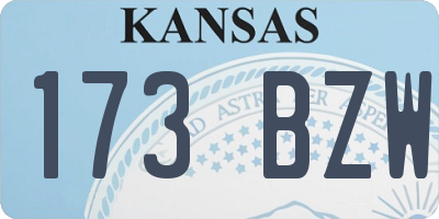 KS license plate 173BZW