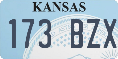 KS license plate 173BZX