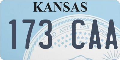 KS license plate 173CAA