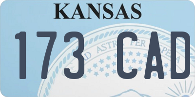 KS license plate 173CAD