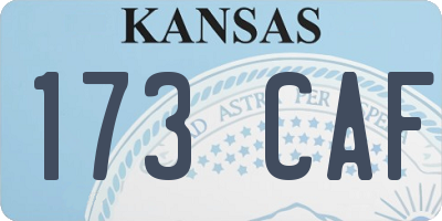 KS license plate 173CAF