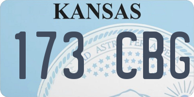 KS license plate 173CBG