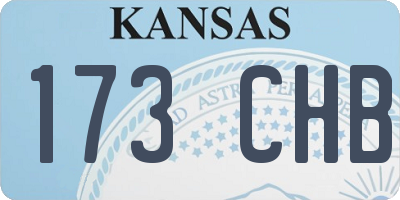 KS license plate 173CHB