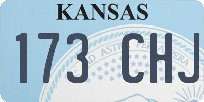 KS license plate 173CHJ