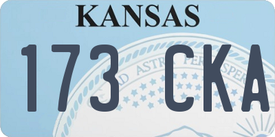 KS license plate 173CKA