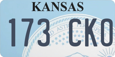 KS license plate 173CKO