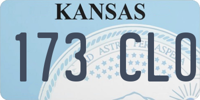 KS license plate 173CLO