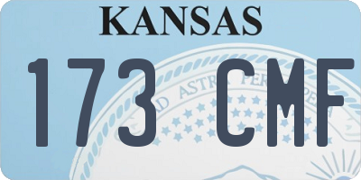 KS license plate 173CMF