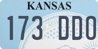 KS license plate 173DDO