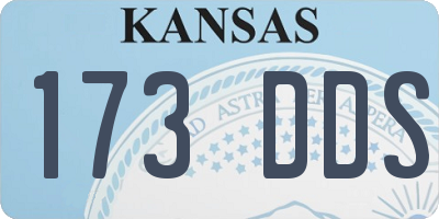 KS license plate 173DDS