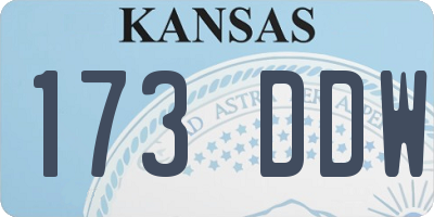 KS license plate 173DDW