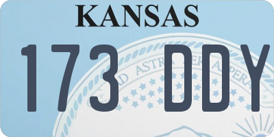 KS license plate 173DDY