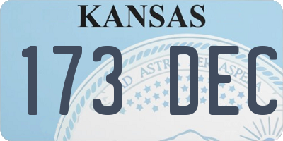 KS license plate 173DEC