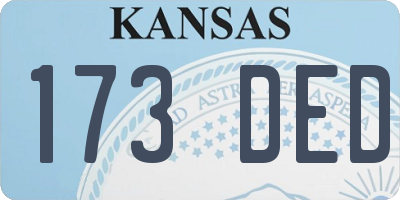 KS license plate 173DED