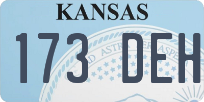 KS license plate 173DEH