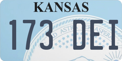 KS license plate 173DEI