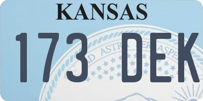 KS license plate 173DEK