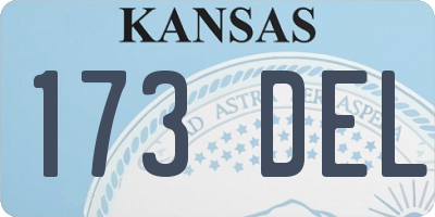 KS license plate 173DEL