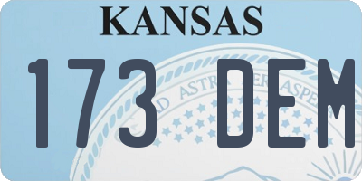 KS license plate 173DEM