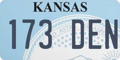 KS license plate 173DEN