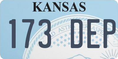 KS license plate 173DEP