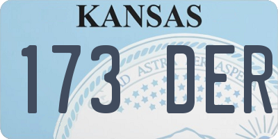 KS license plate 173DER