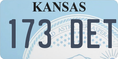 KS license plate 173DET