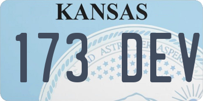 KS license plate 173DEV
