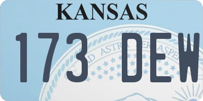 KS license plate 173DEW