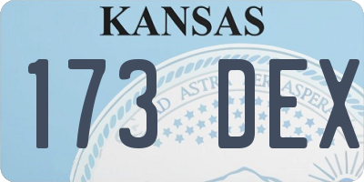 KS license plate 173DEX
