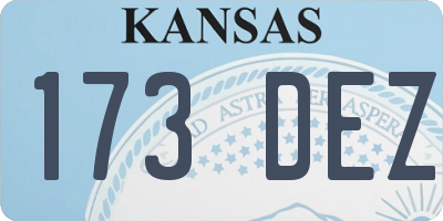 KS license plate 173DEZ