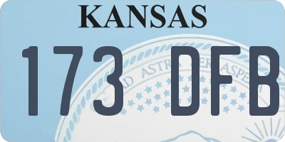 KS license plate 173DFB