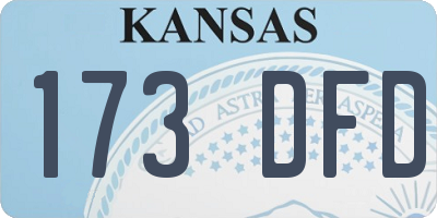 KS license plate 173DFD