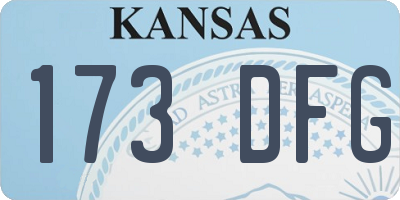 KS license plate 173DFG
