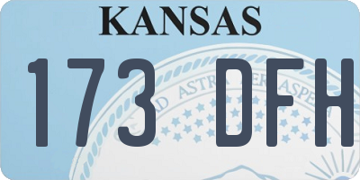 KS license plate 173DFH