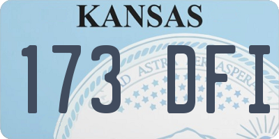 KS license plate 173DFI