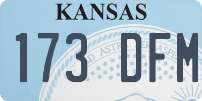 KS license plate 173DFM