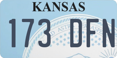 KS license plate 173DFN