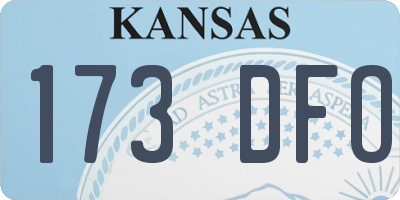 KS license plate 173DFO