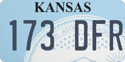 KS license plate 173DFR
