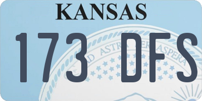 KS license plate 173DFS