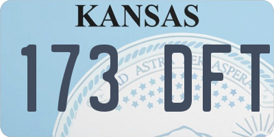 KS license plate 173DFT