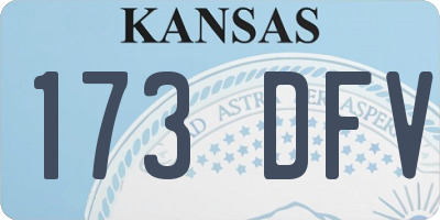 KS license plate 173DFV