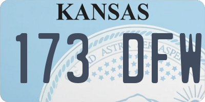 KS license plate 173DFW