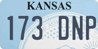KS license plate 173DNP