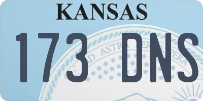 KS license plate 173DNS
